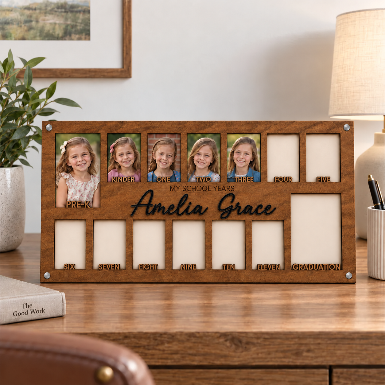 🌱Personalized School Years Photo Frame | Pre-K to Graduation Keepsake for Kids