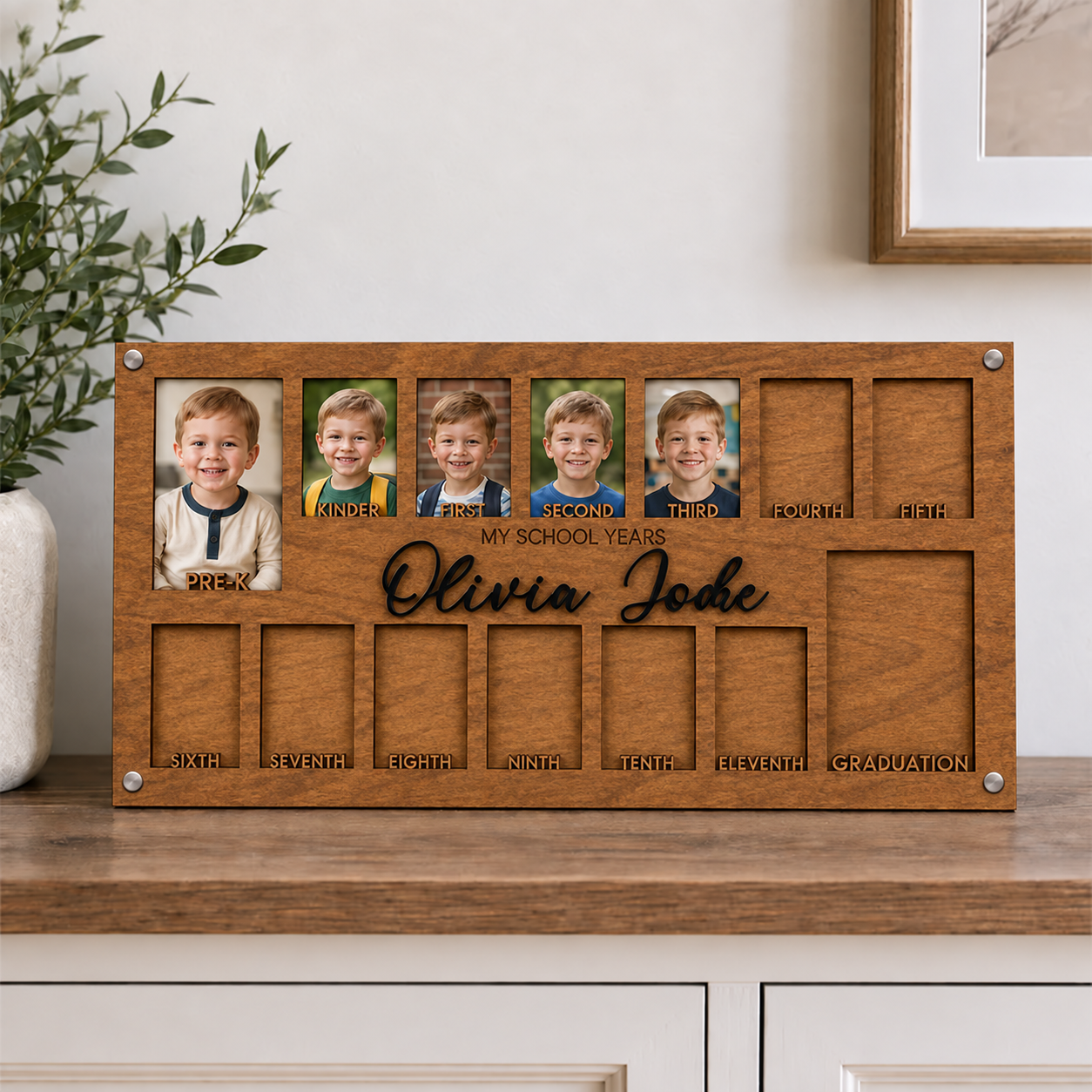 🎓 Personalized School Years Photo Frame | Pre-K to Graduation Childhood Memory Keepsake