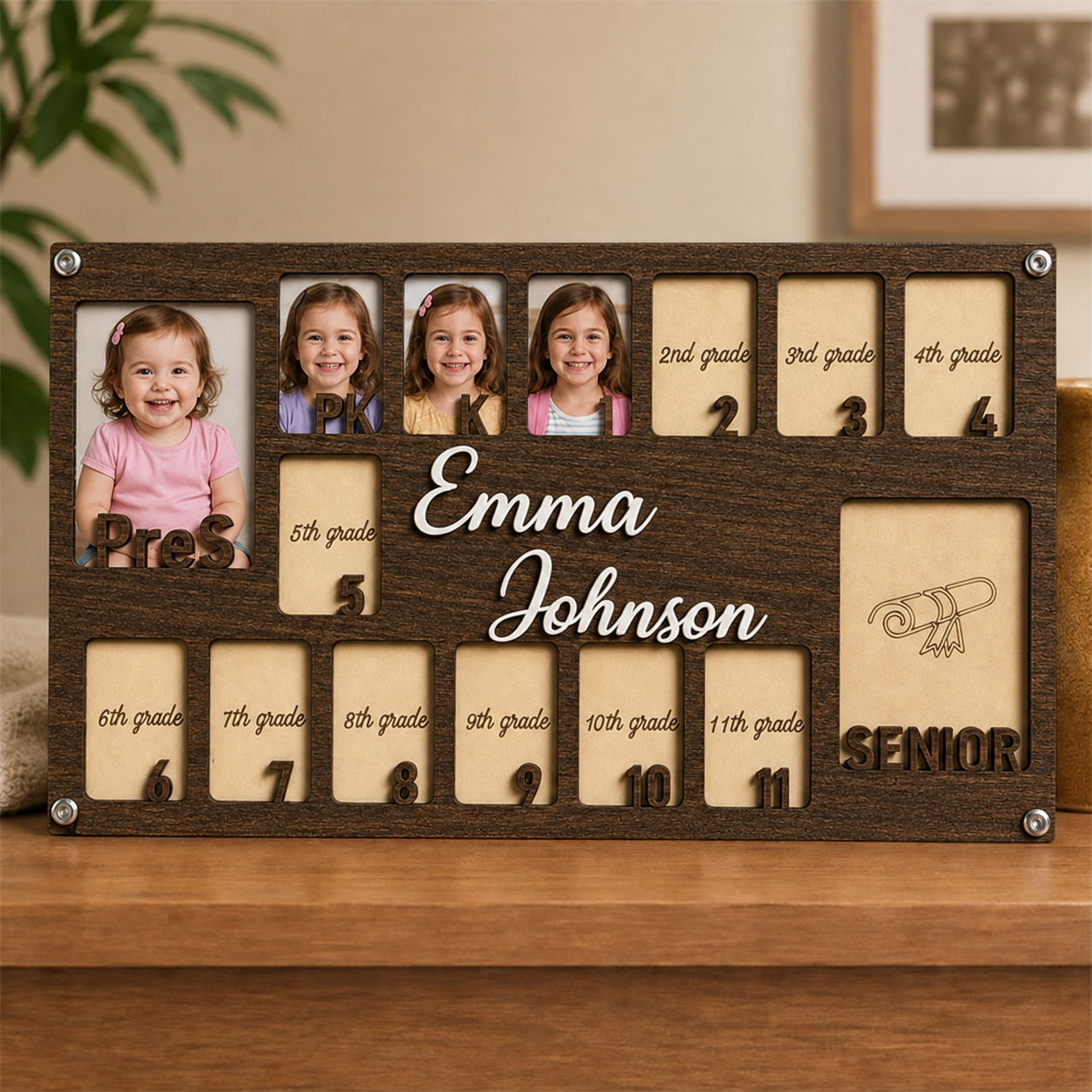 📸Personalized School Years Photo Frame | Preschool to Senior Year Wooden Graduation Keepsake