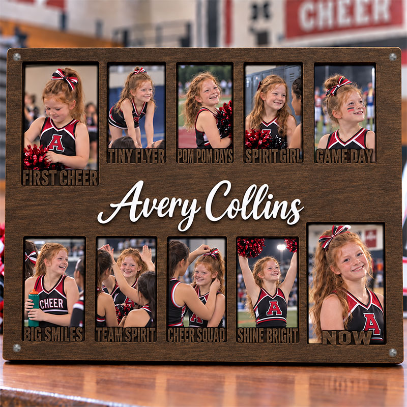 📣 Personalized Cheerleader Memory Frame | Custom Name Cheer Photo Keepsake
