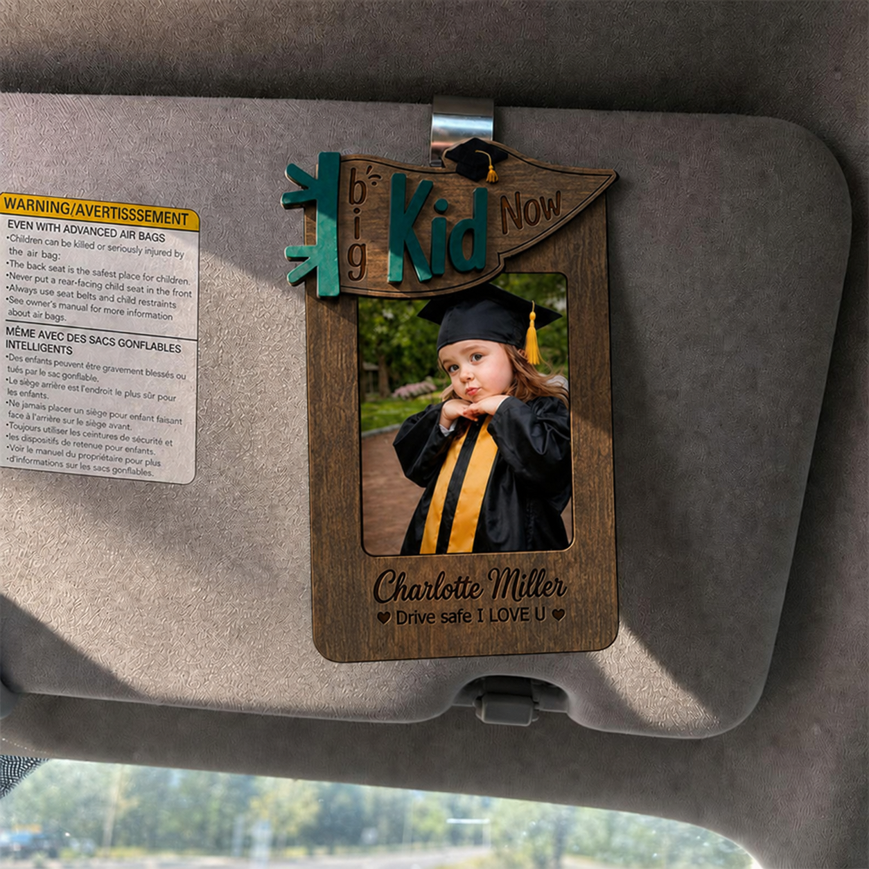 🎓 Personalized Car Visor Photo Frame for Graduation | Custom “Big Kid Now” Kid Picture Ornament
