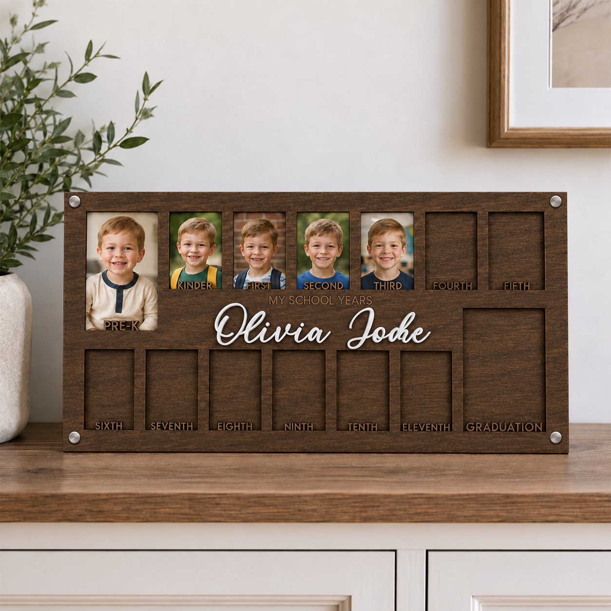 🎓 Personalized School Years Photo Frame | Pre-K to Graduation Childhood Memory Keepsake
