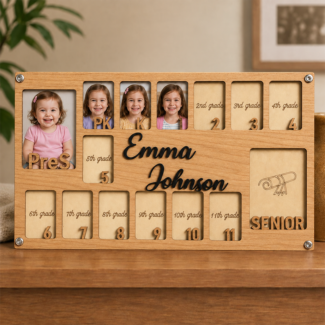 📸Personalized School Years Photo Frame | Preschool to Senior Year Wooden Graduation Keepsake
