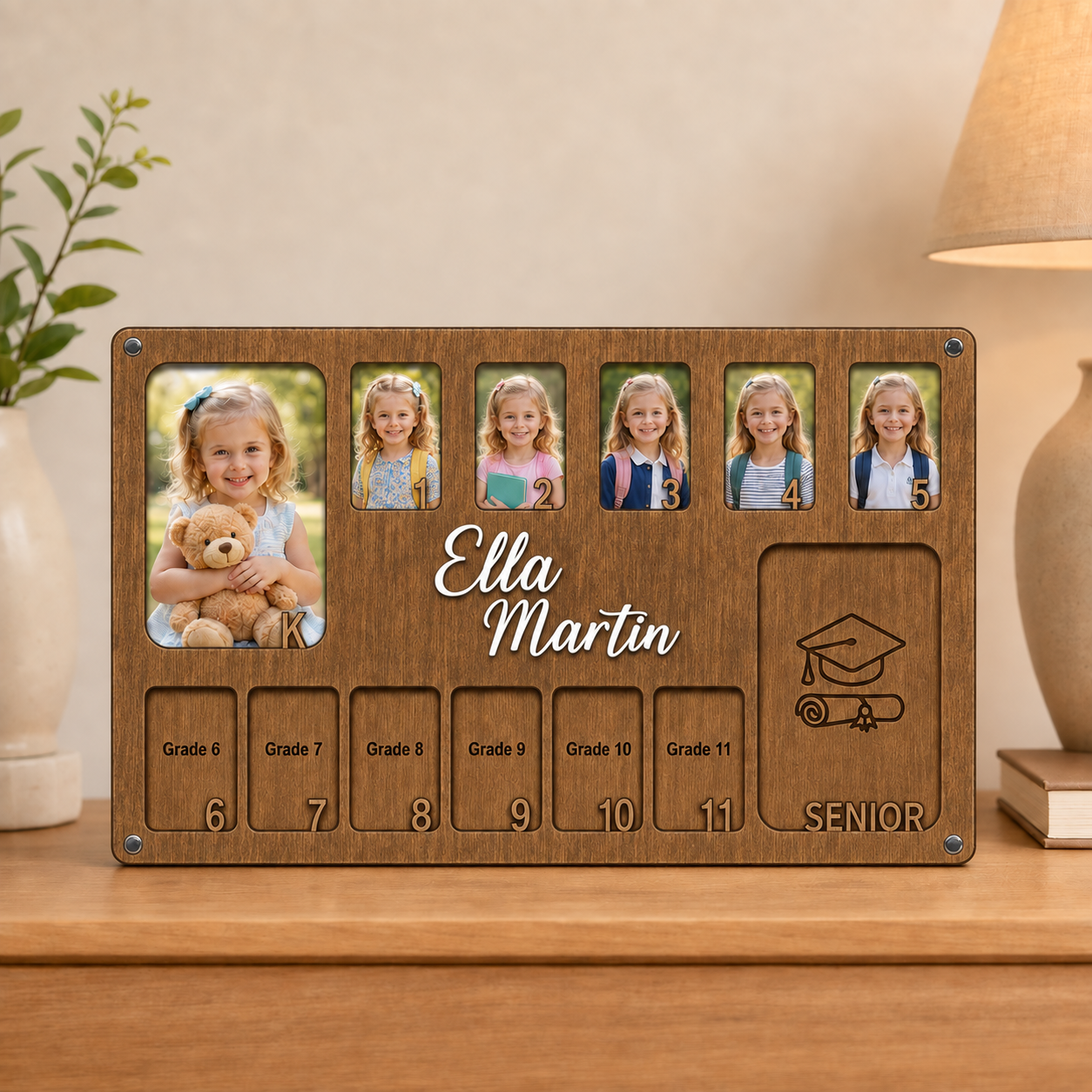 🎓 Personalized School Years Photo Frame | Kindergarten to Senior Graduation Keepsake
