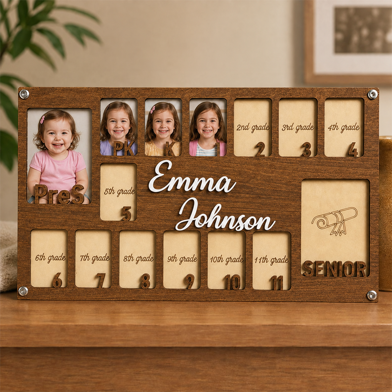 📸Personalized School Years Photo Frame | Preschool to Senior Year Wooden Graduation Keepsake