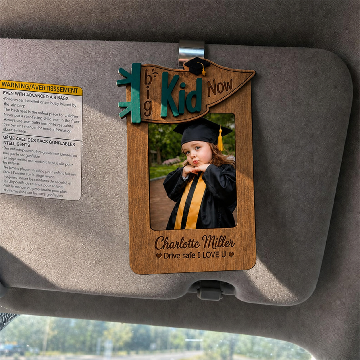 🎓 Personalized Car Visor Photo Frame for Graduation | Custom “Big Kid Now” Kid Picture Ornament
