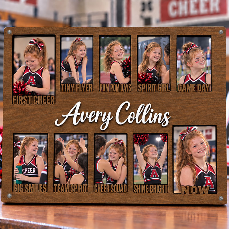 📣 Personalized Cheerleader Memory Frame | Custom Name Cheer Photo Keepsake