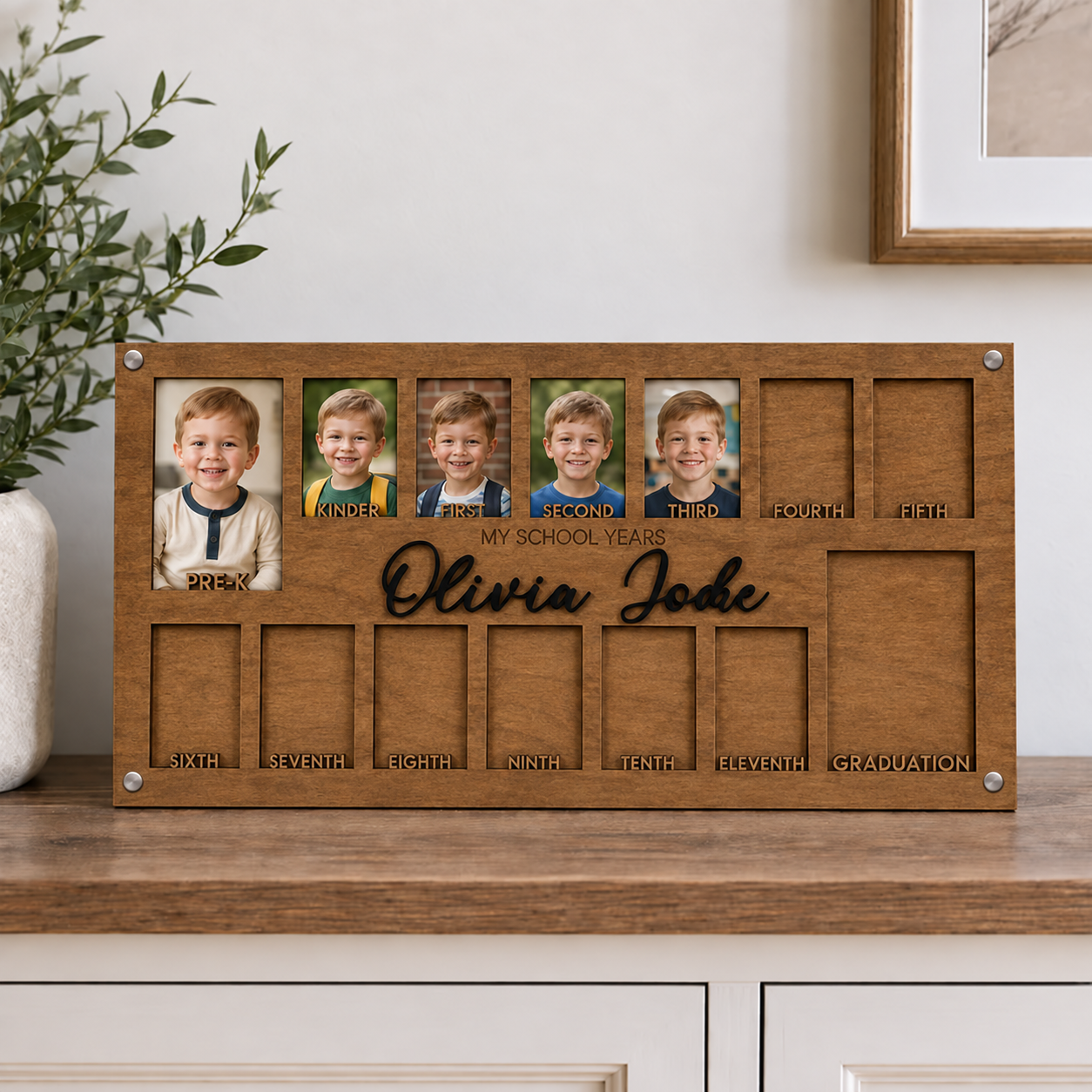 🎓 Personalized School Years Photo Frame | Pre-K to Graduation Childhood Memory Keepsake