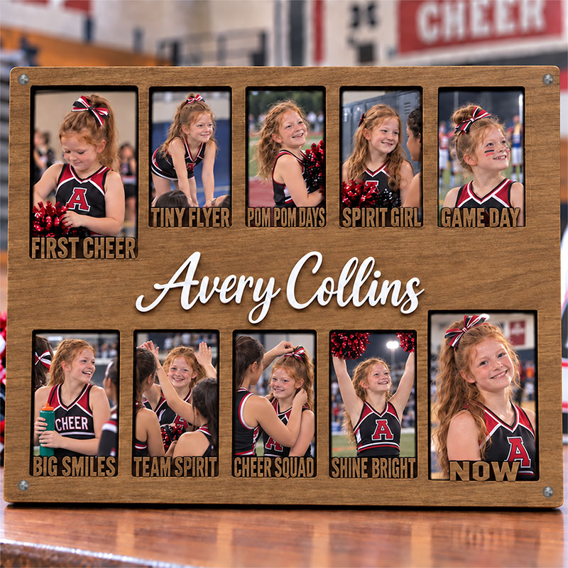 📣 Personalized Cheerleader Memory Frame | Custom Name Cheer Photo Keepsake