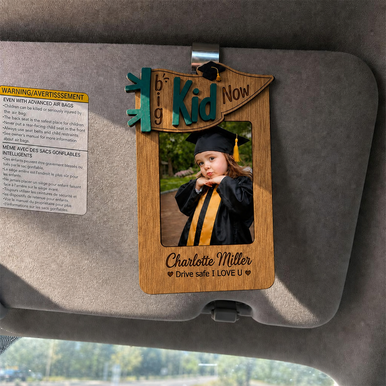 🎓 Personalized Car Visor Photo Frame for Graduation | Custom “Big Kid Now” Kid Picture Ornament