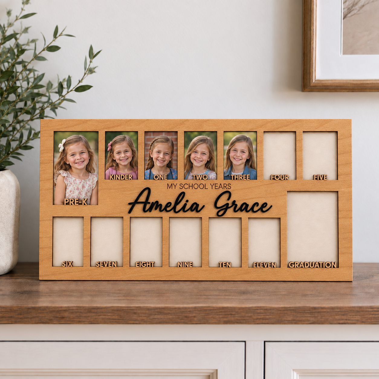 🌱Personalized School Years Photo Frame | Pre-K to Graduation Keepsake for Kids