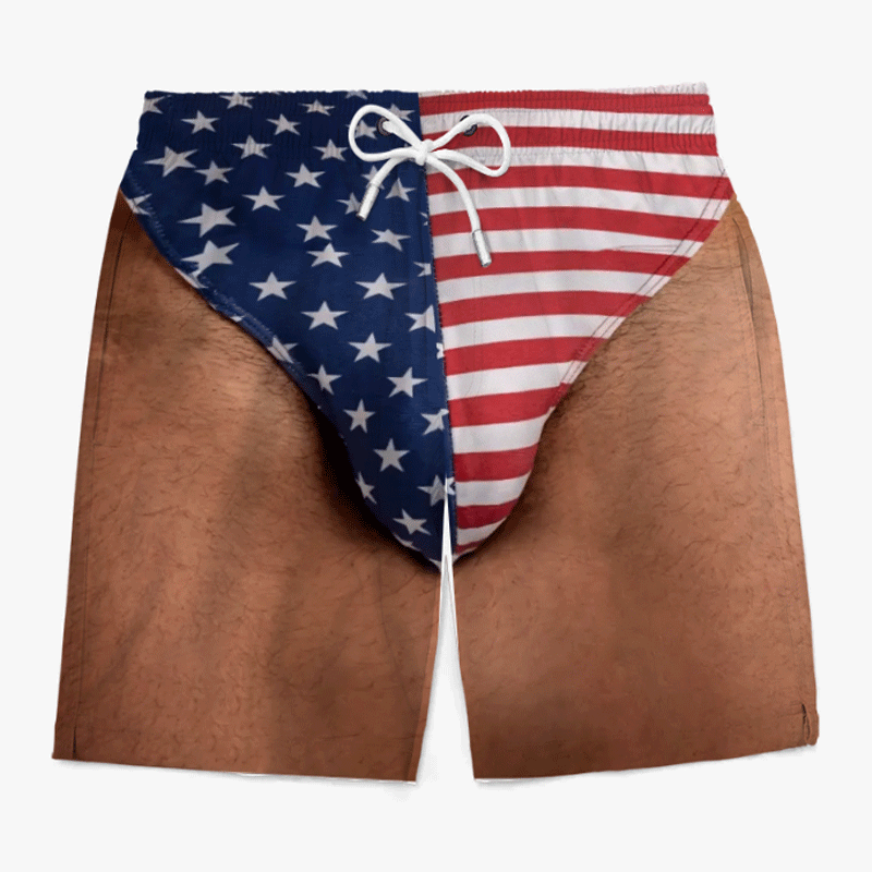 🔥Last Day 60% OFF🌟Custom Funny Patriotic Men Swim Trunks