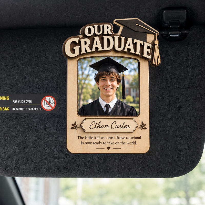 🌟Personalized Graduation Car Visor Photo Frame | Custom Name  Graduate Keepsake
