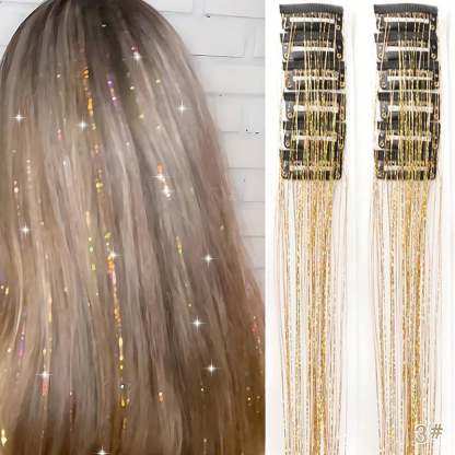 🔥Last Day 49% OFF ✨Clip-in Tinsel Hair Extensions(A set of 12 pieces)