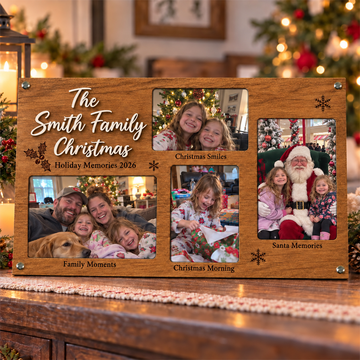 🎄Personalized Family Christmas Photo Frame  | Custom Family Name Holiday Memory Keepsake