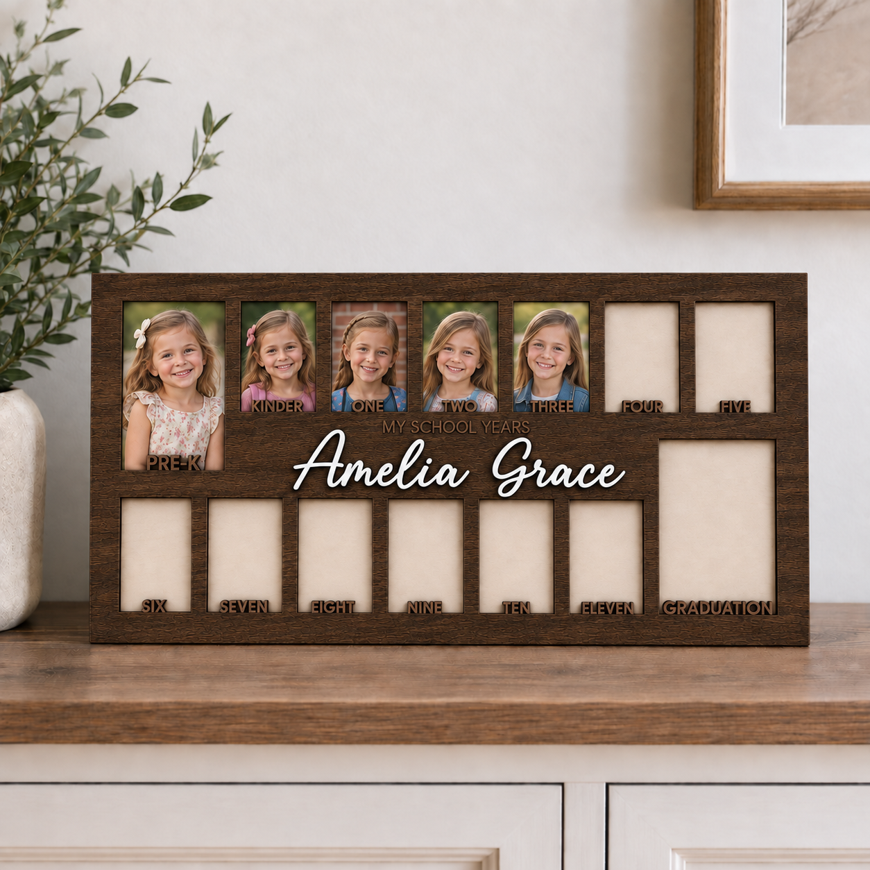 🌱Personalized School Years Photo Frame | Pre-K to Graduation Keepsake for Kids