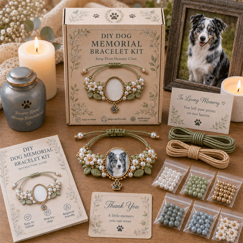 🐾 Personalized Pet Memorial Bracelet DIY Kit