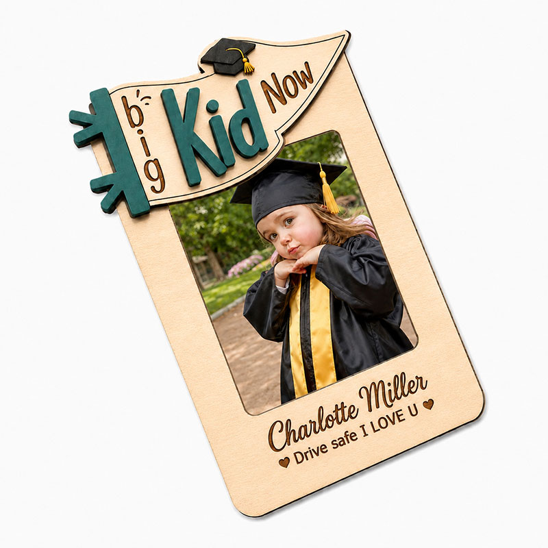 🎓 Personalized Car Visor Photo Frame for Graduation | Custom “Big Kid Now” Kid Picture Ornament
