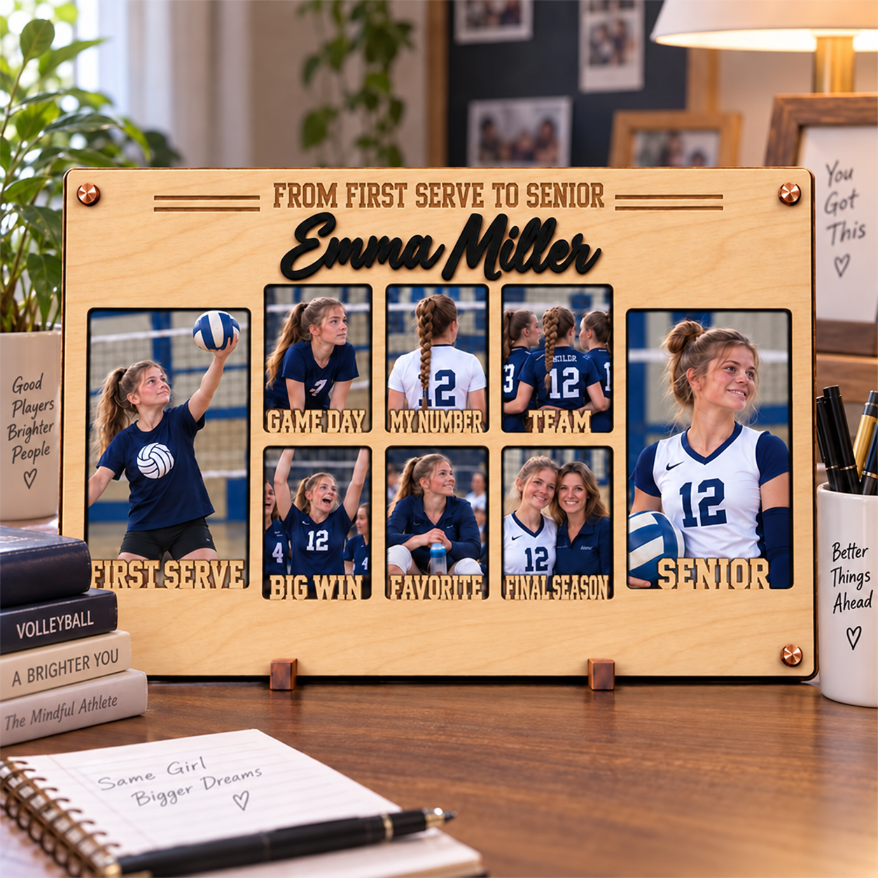 🏐Personalized Volleyball Senior Photo Frame | From First Serve to Senior Custom Athlete Memory Collage