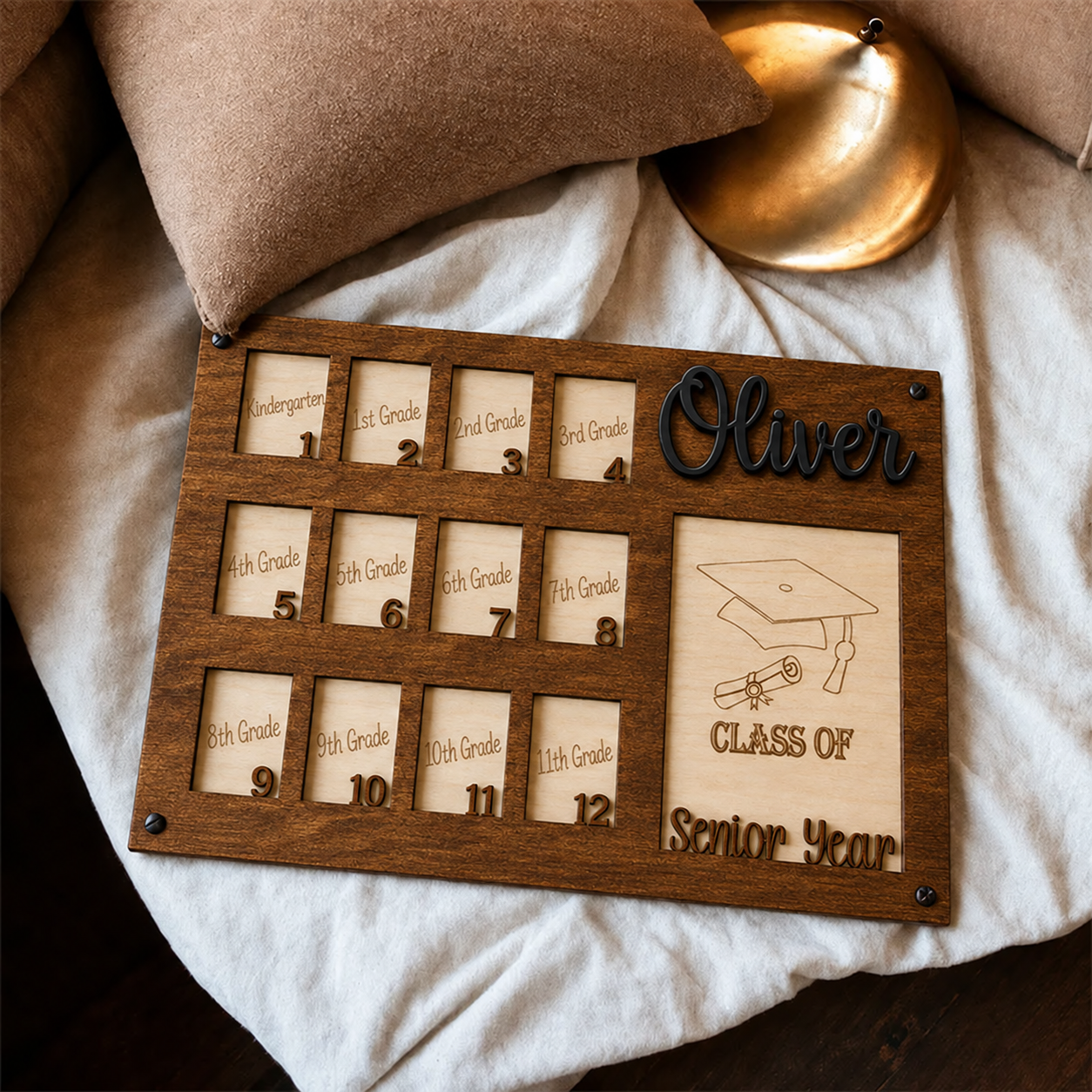 📸 Personalized K–12 School Years Photo Frame  |  Kindergarten to Senior Graduation Keepsake