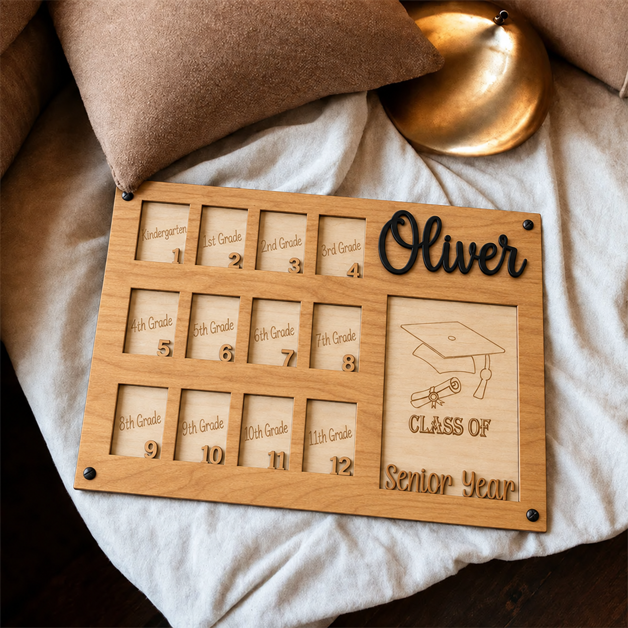 📸 Personalized K–12 School Years Photo Frame  |  Kindergarten to Senior Graduation Keepsake
