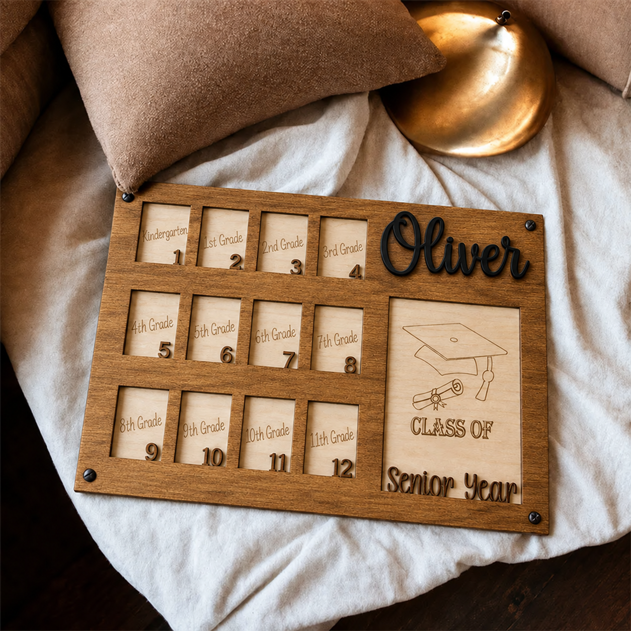 📸 Personalized K–12 School Years Photo Frame  |  Kindergarten to Senior Graduation Keepsake