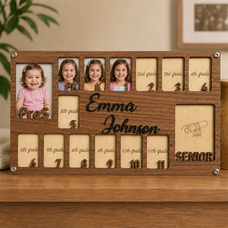 📸Personalized School Years Photo Frame | Preschool to Senior Year Wooden Graduation Keepsake