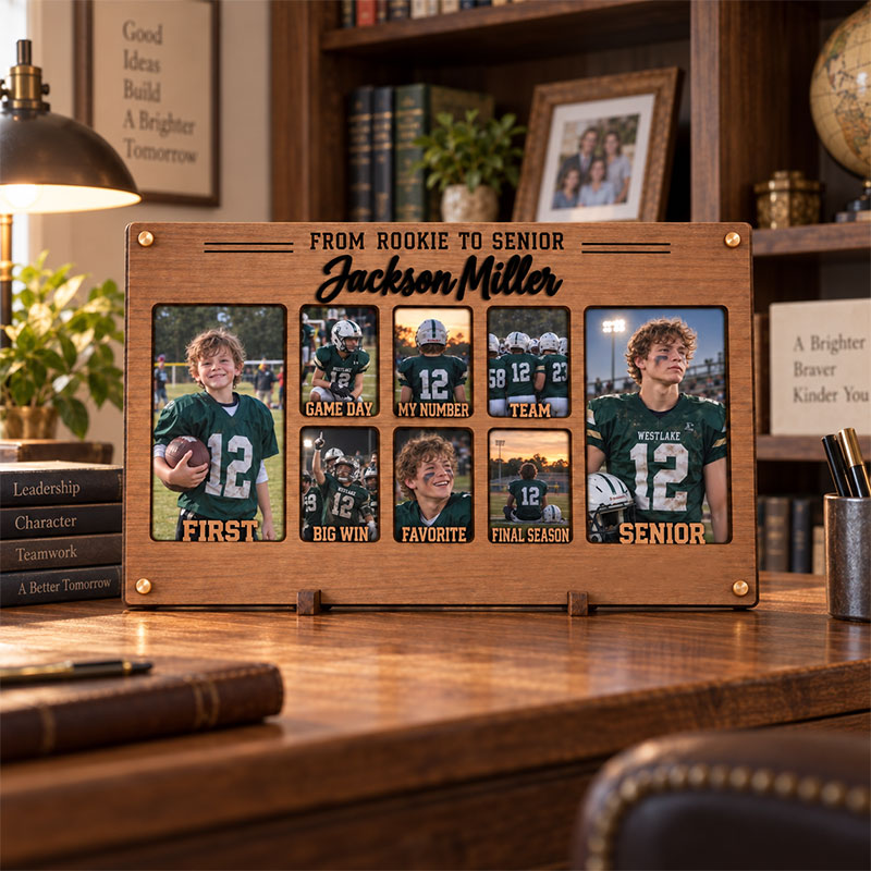 🎉Personalized Football Senior Year Photo Frame | From Rookie to Senior Custom Player Memory Keepsake
