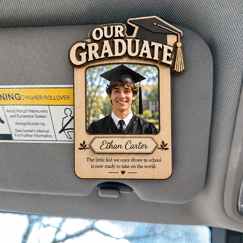 🌟Personalized Graduation Car Visor Photo Frame | Custom Name  Graduate Keepsake