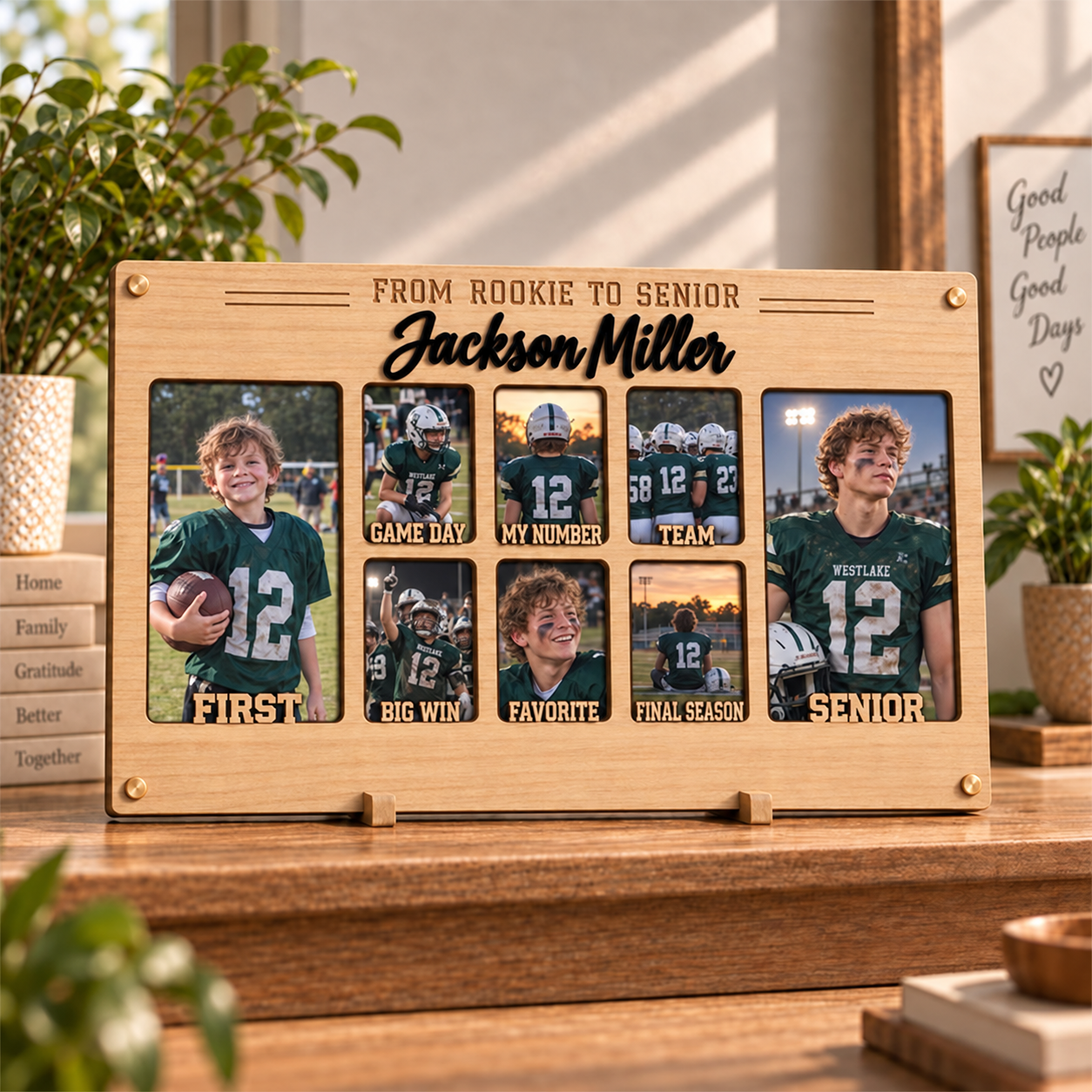 🎉Personalized Football Senior Year Photo Frame | From Rookie to Senior Custom Player Memory Keepsake