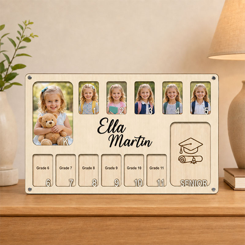 🎓 Personalized School Years Photo Frame | Kindergarten to Senior Graduation Keepsake