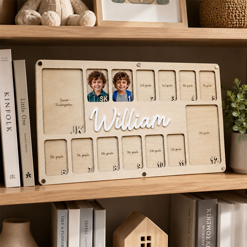 📸 Personalized School Years Photo Frame | Custom Wooden School Memory Keepsake