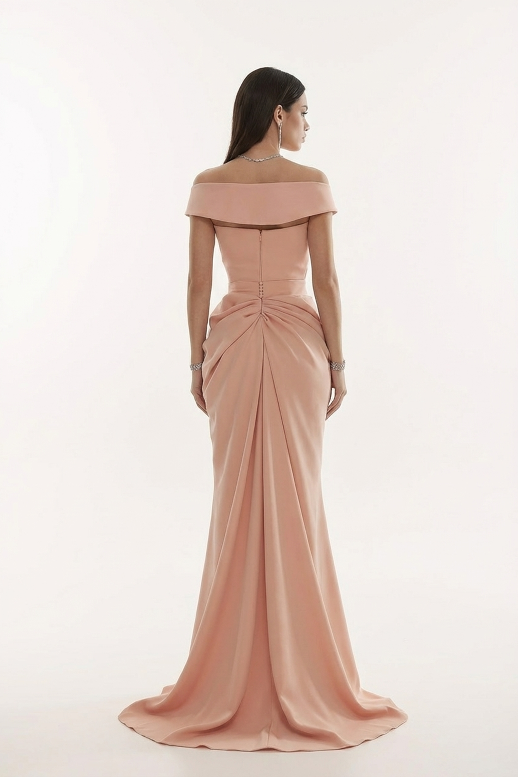 Captivating Personality Pink Off Shoulder Side Slit Maxi Dress