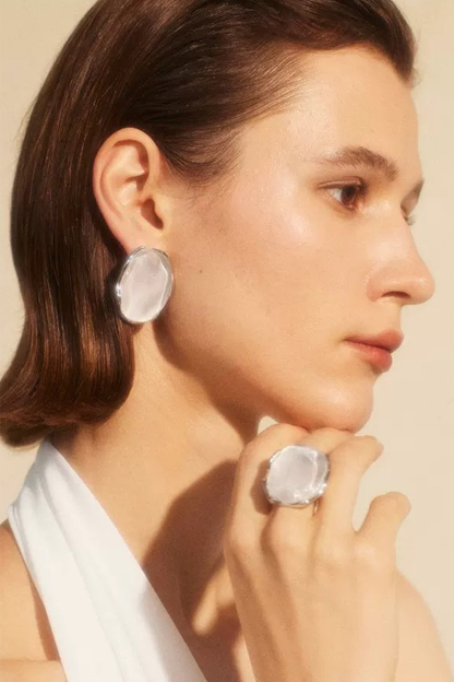 Water Grain Irregular Earrings & Ring Set