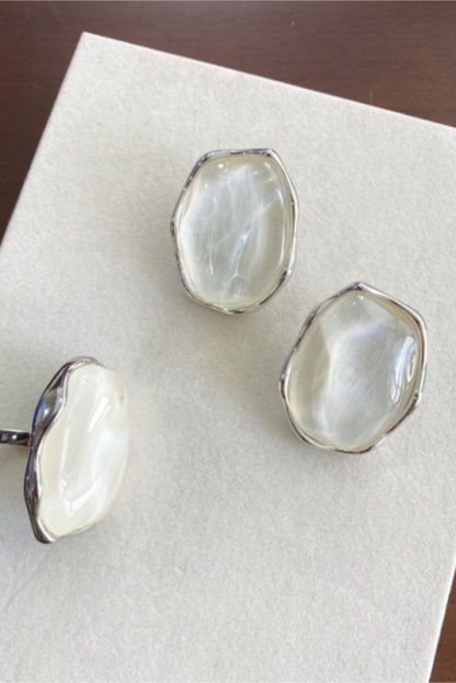 Water Grain Irregular Earrings & Ring Set