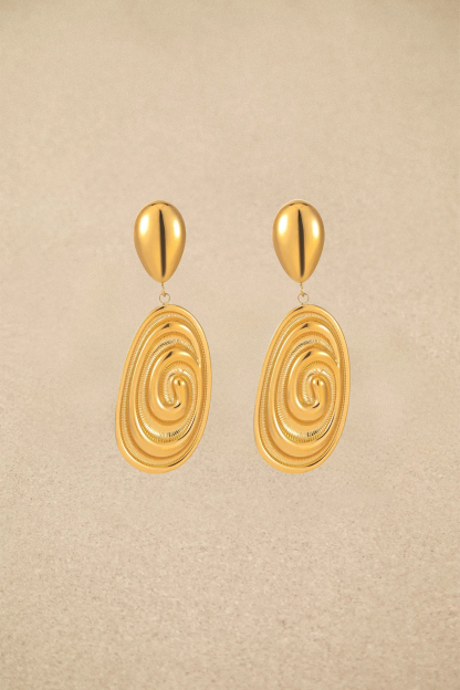 Oval Swirl Dangle Earrings
