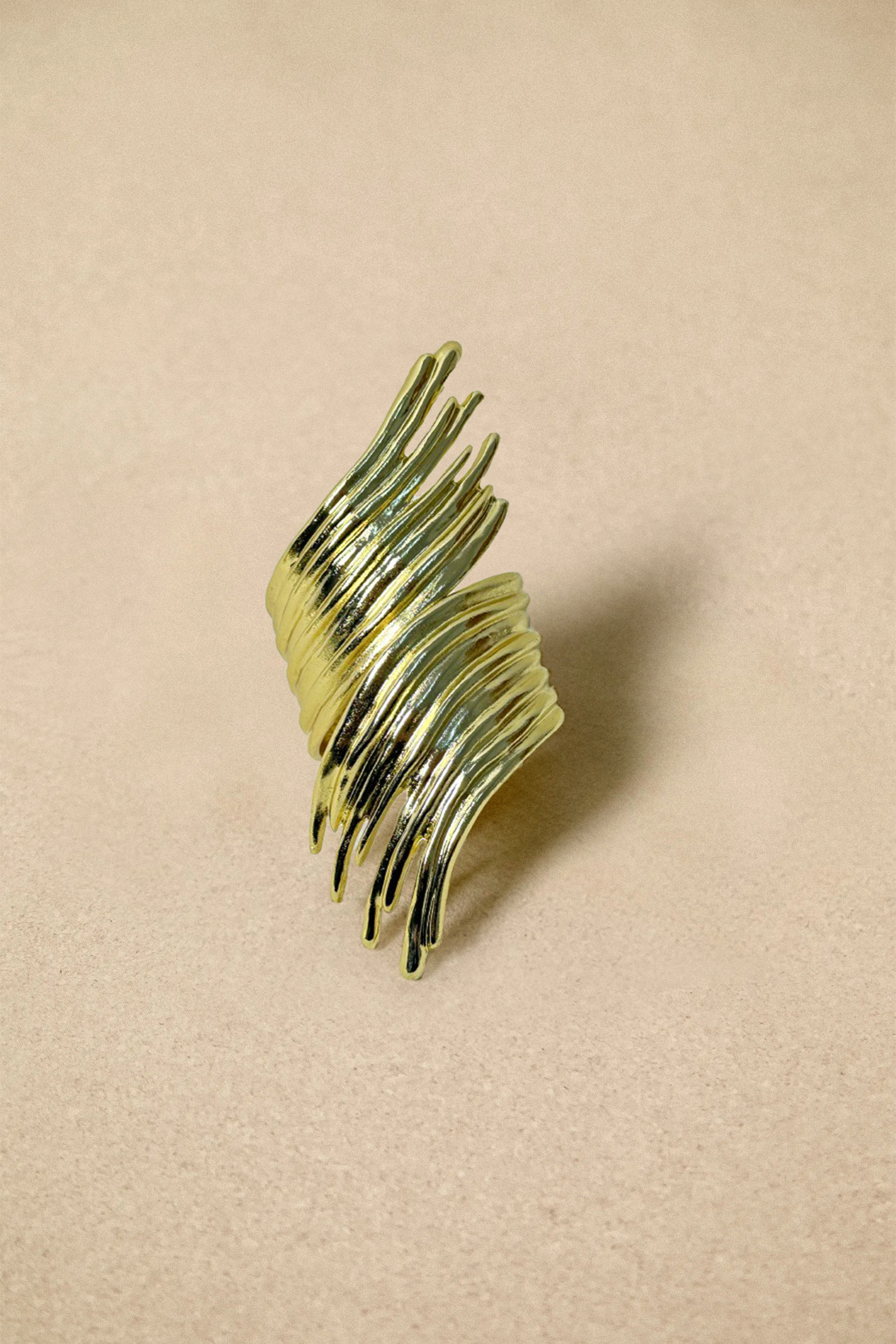 Abstract Ripple Open Bracelet