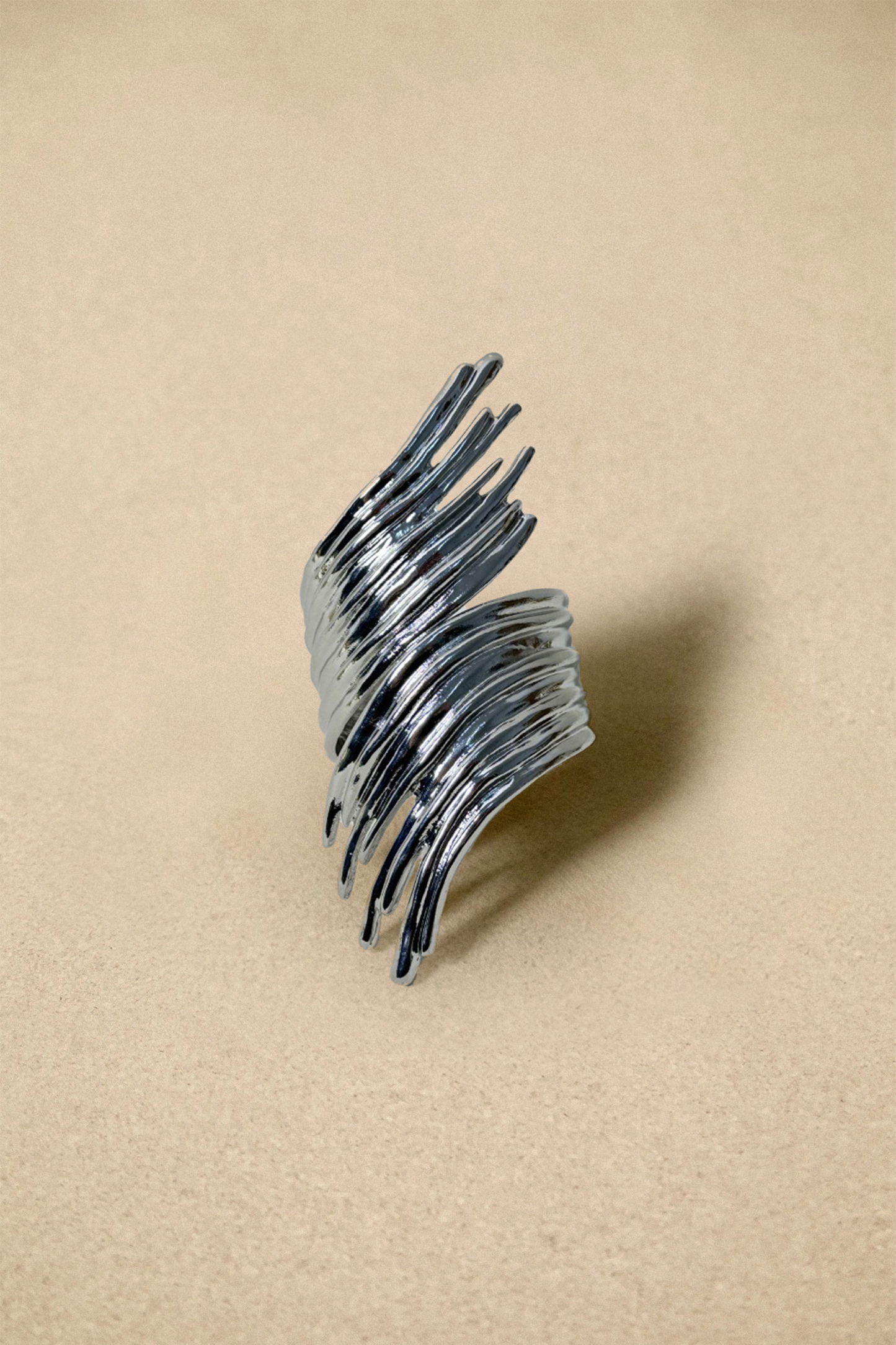 Abstract Ripple Open Bracelet