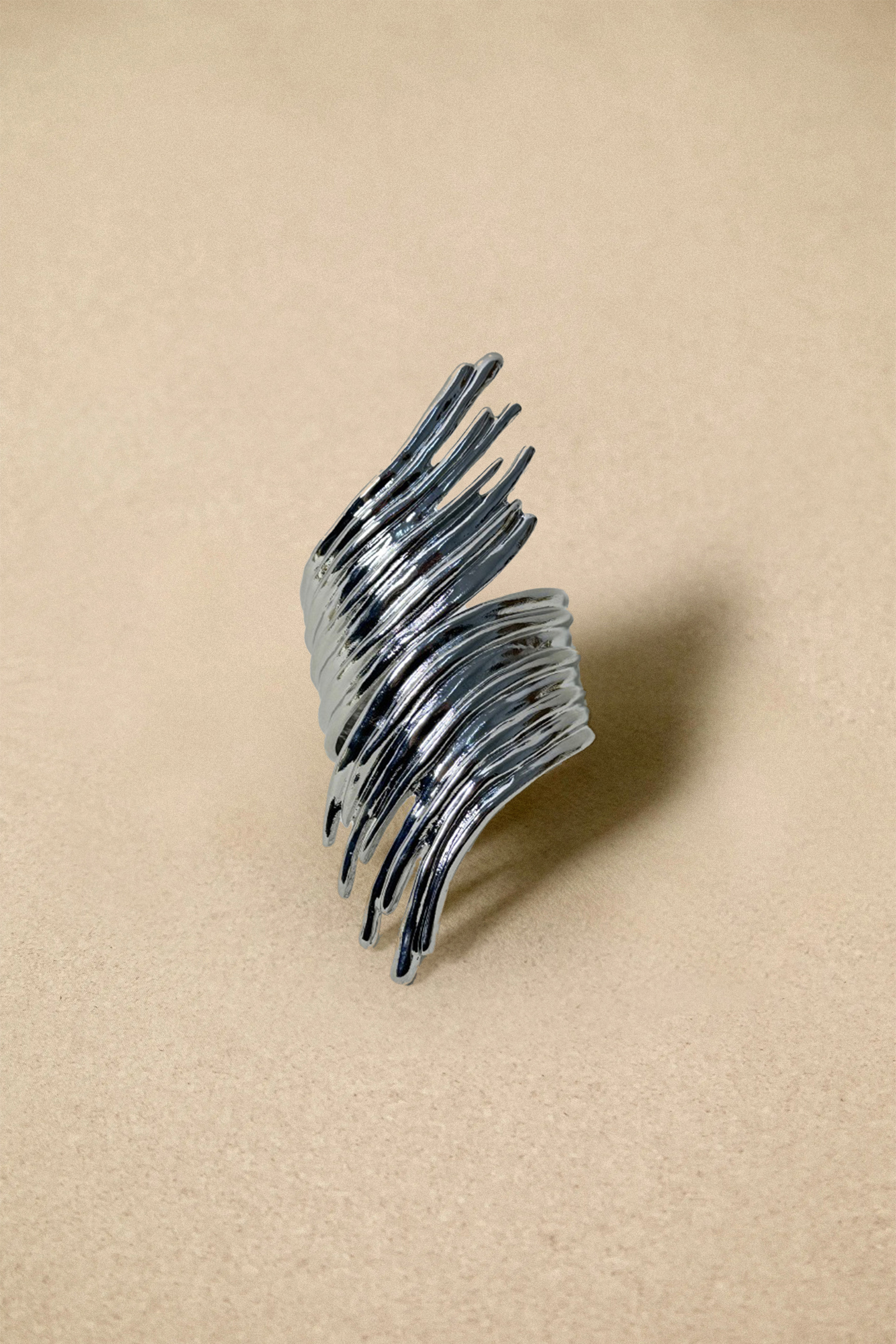 Abstract Ripple Open Bracelet