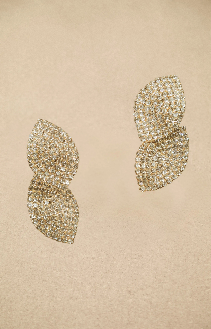 Diamond Leaf Shape Earrings & Ring
