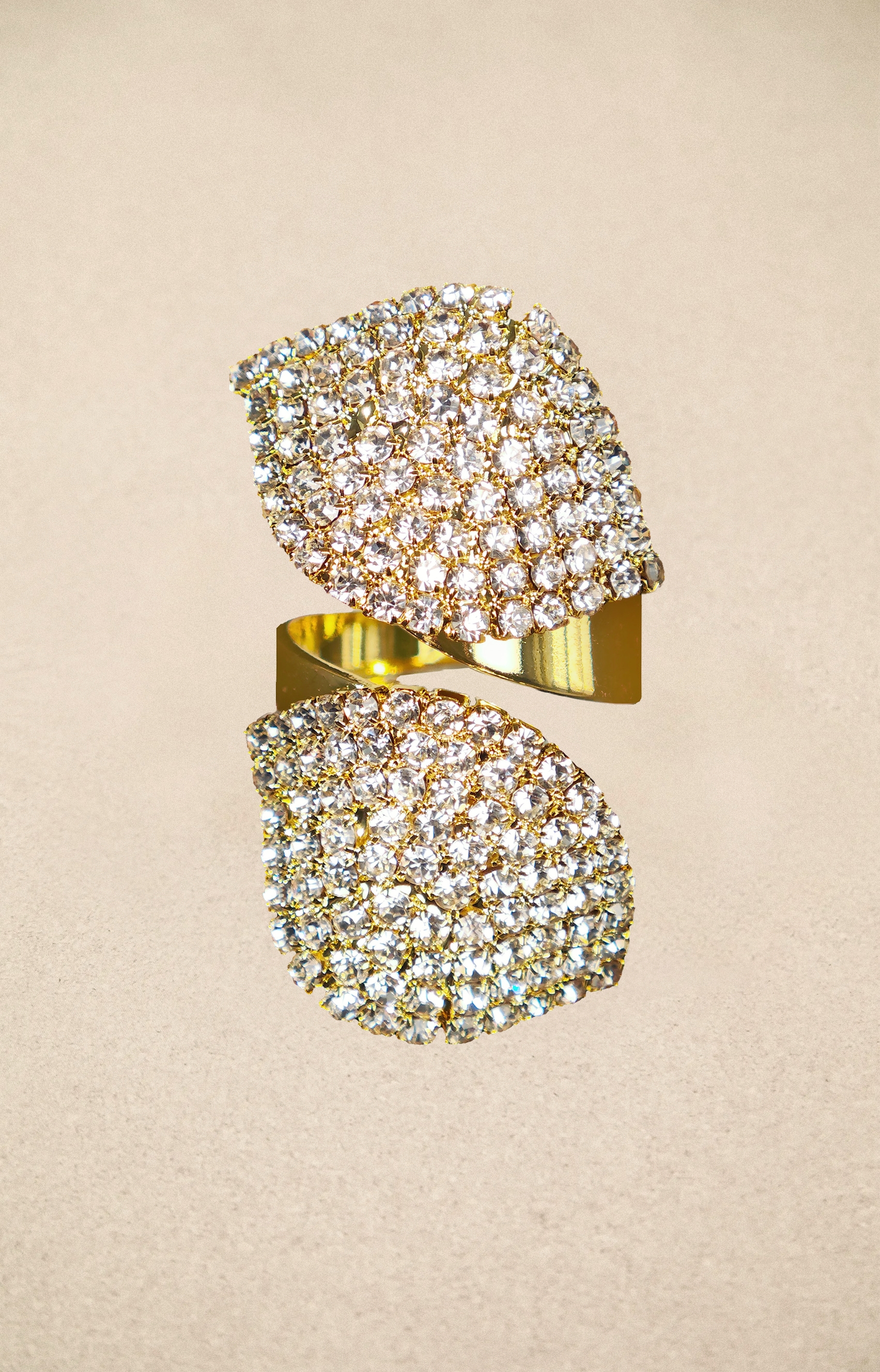 Diamond Leaf Shape Earrings & Ring