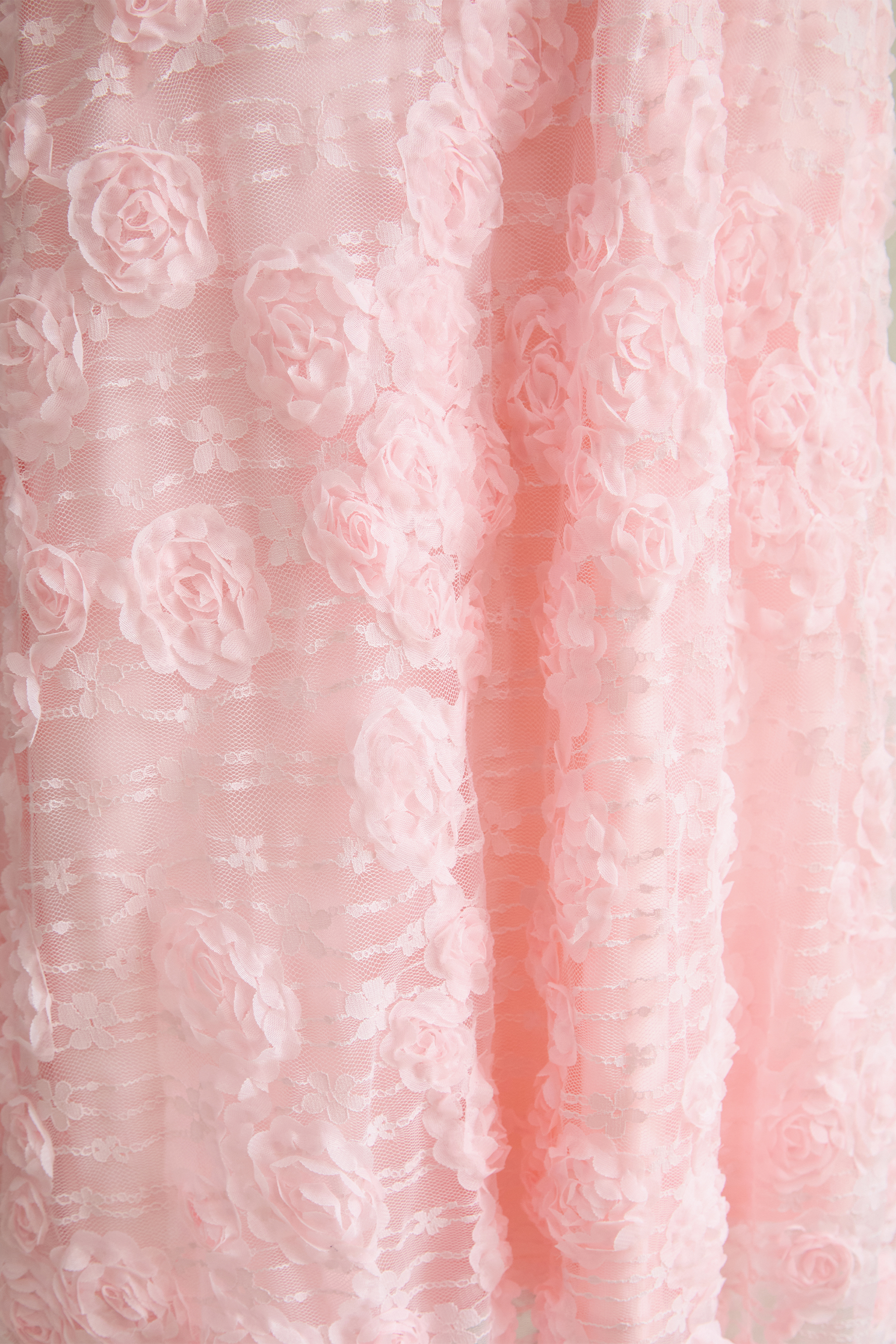 Grace and Beauty Pink Rose Applique Maxi Dress