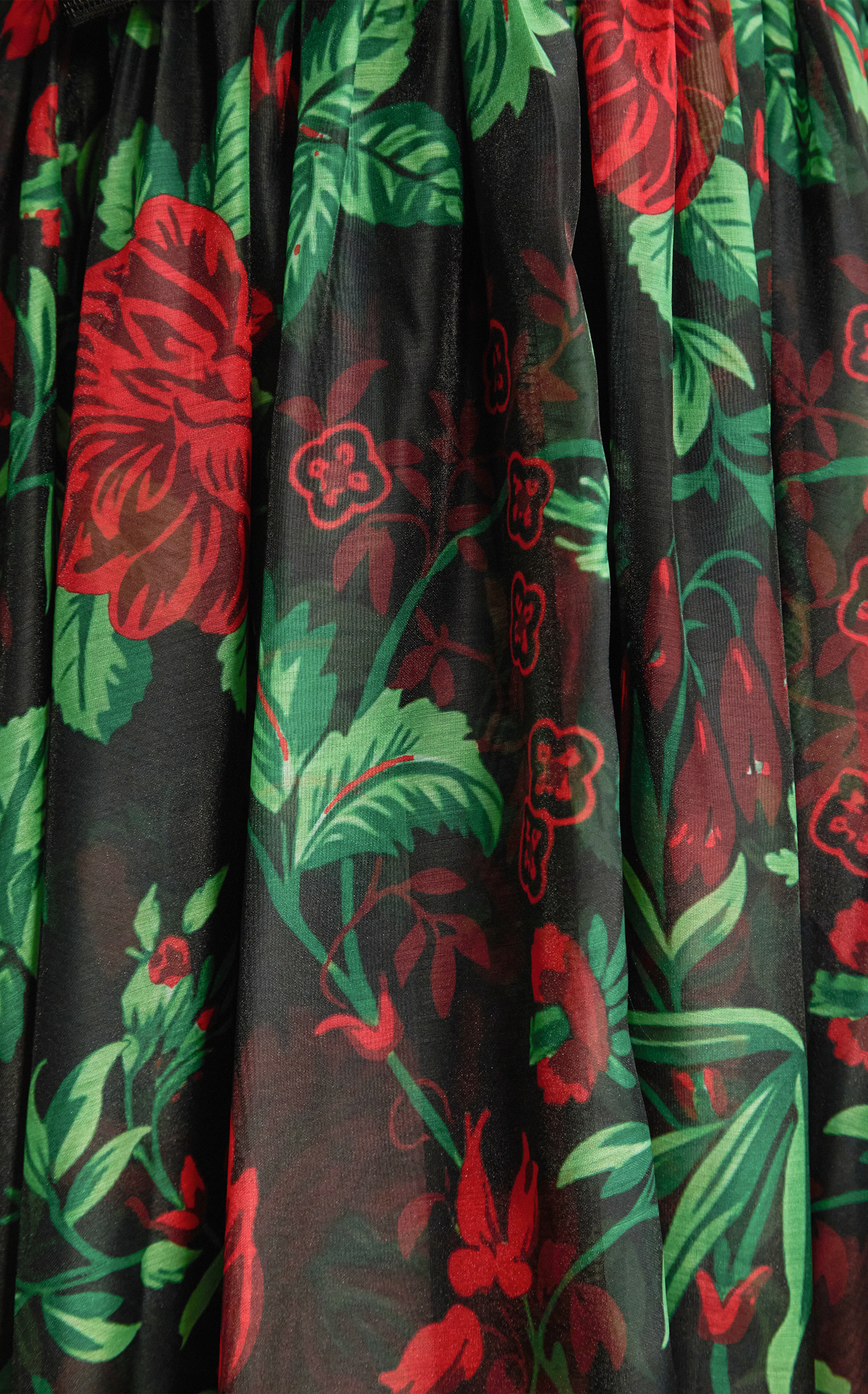 Hidden Flame Black Floral Print Chiffon Maxi Dress