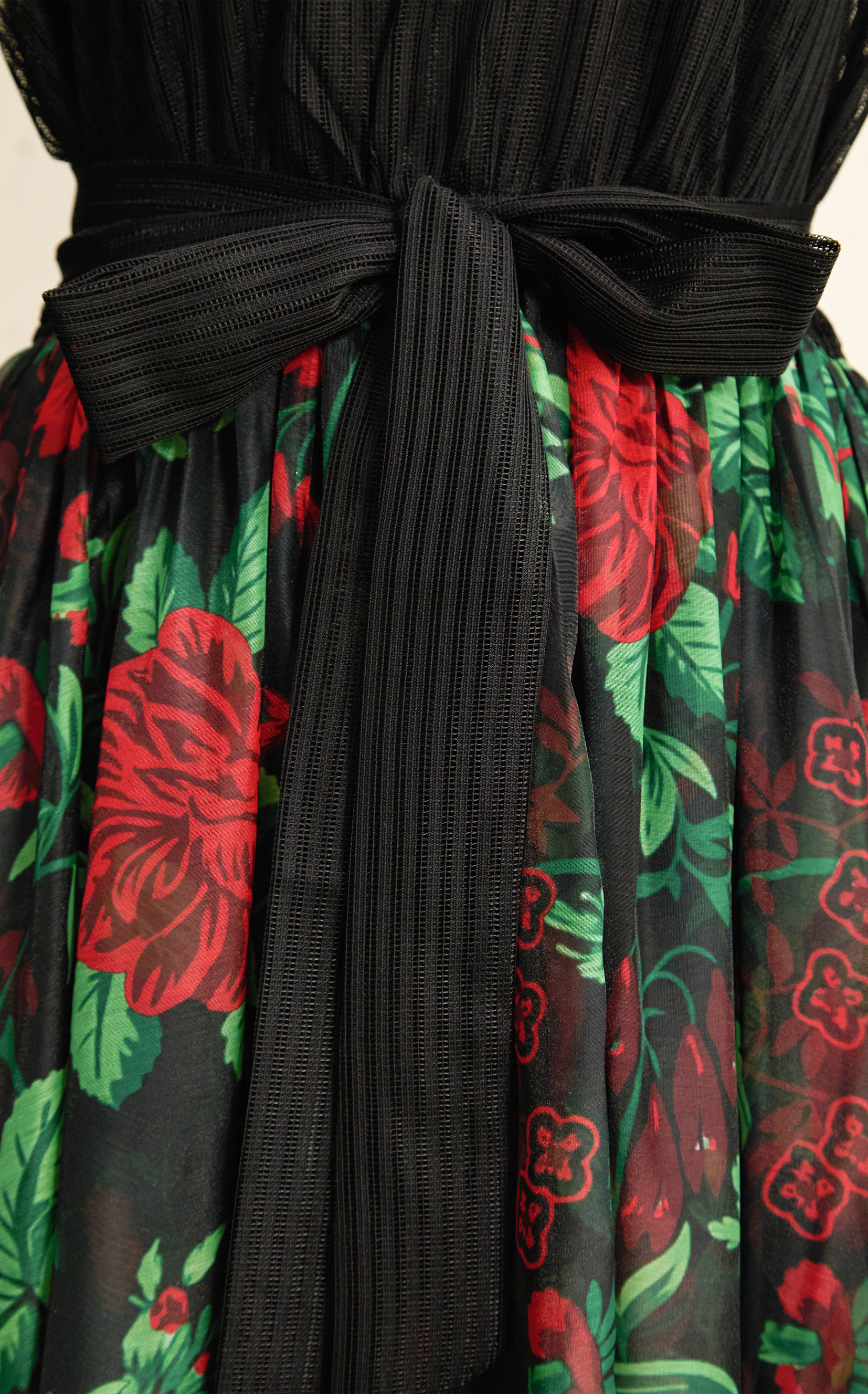 Hidden Flame Black Floral Print Chiffon Maxi Dress