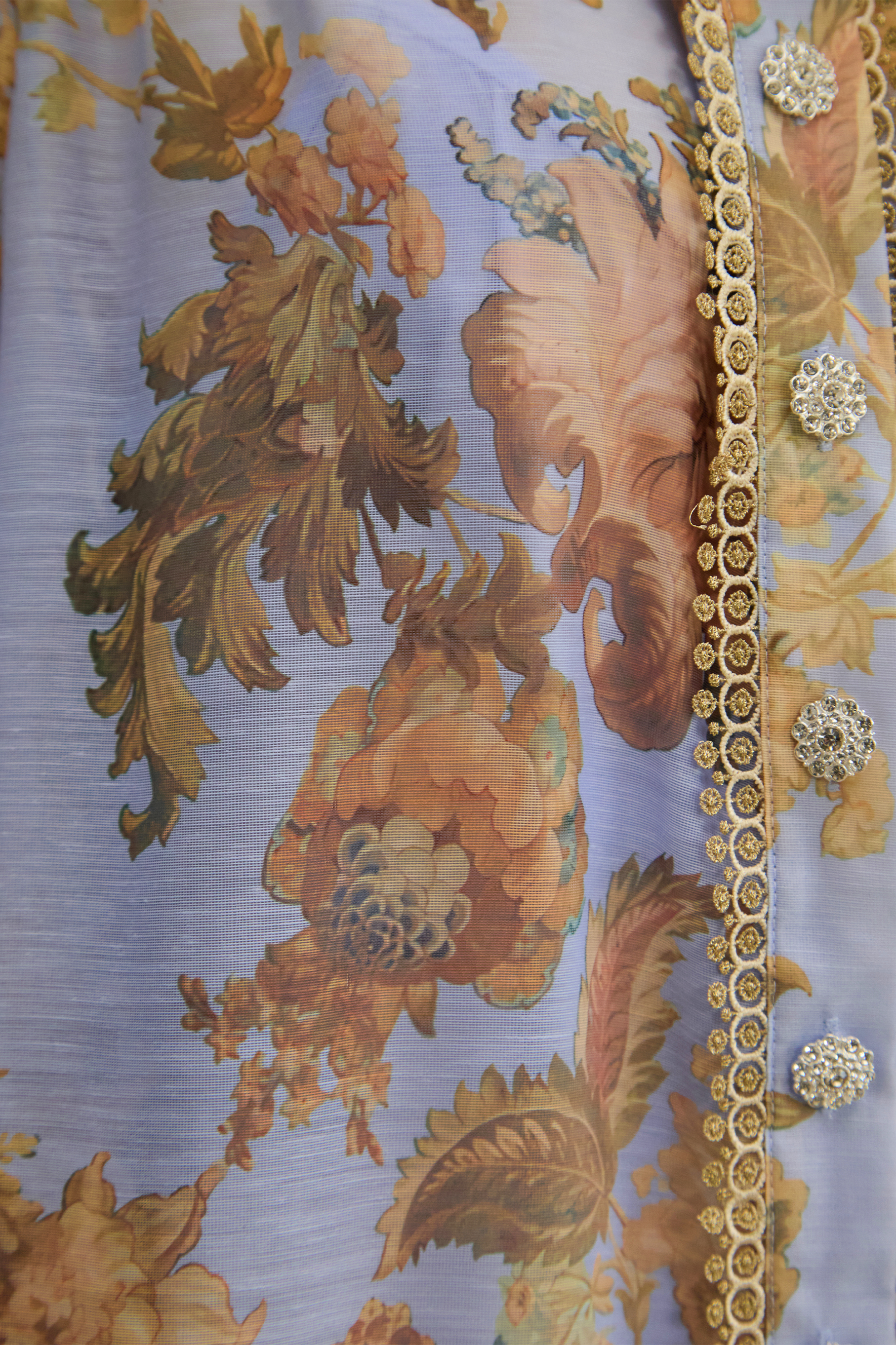 Free To Be Lavender Floral Print Lace Trim Maxi Dress