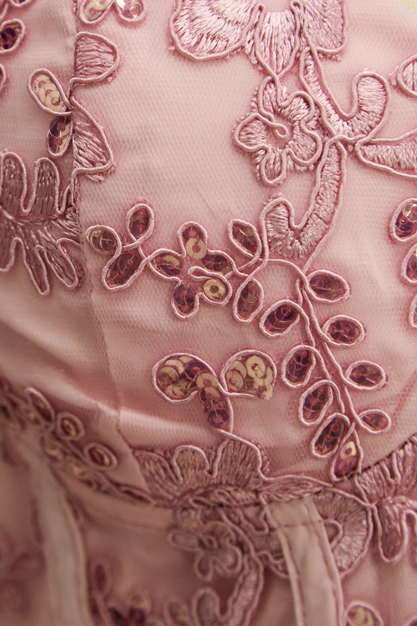 Close To Your Heart Pink Lace Corset Tiered Maxi Dress