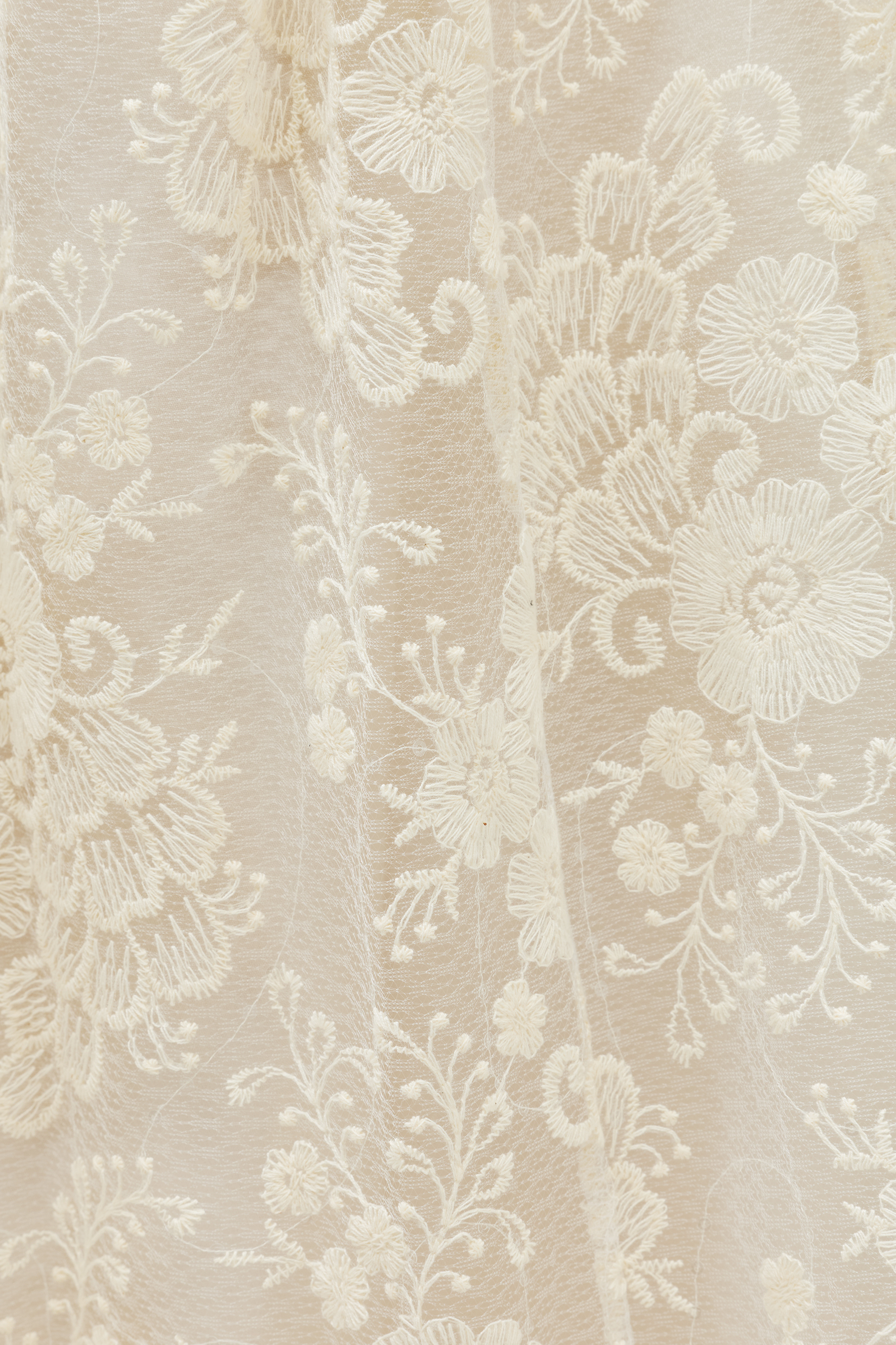 Moment Of Grace Floral Embroidery Sheer Sleeve Lace Maxi Dress
