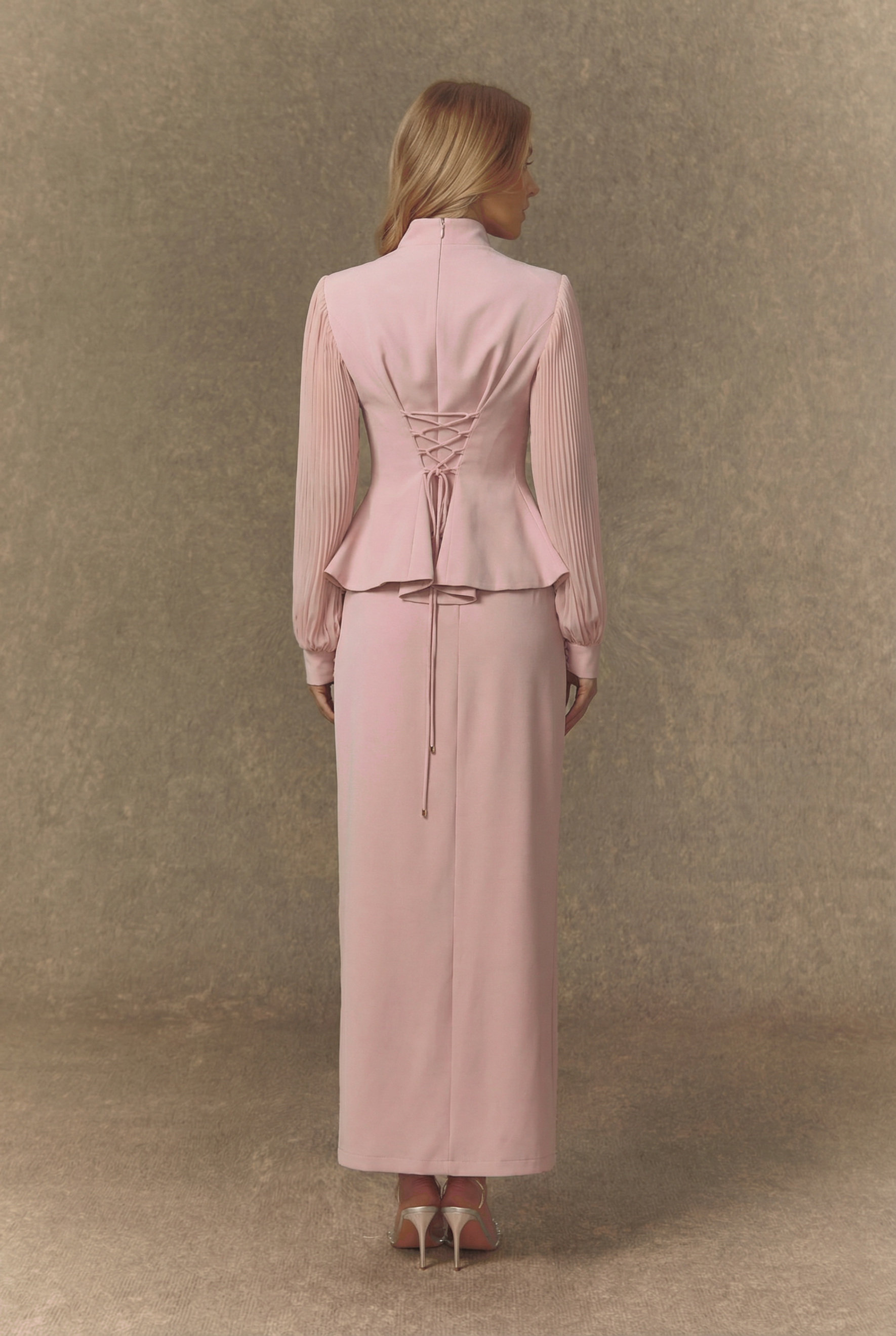 Dressed To Dazzle White Floral Embroidery Pleated Sleeve Skirt Set