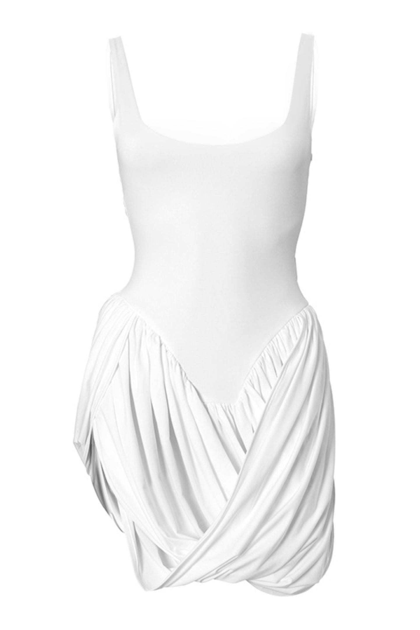 Venus Pleated Trim Draped Mini Dress