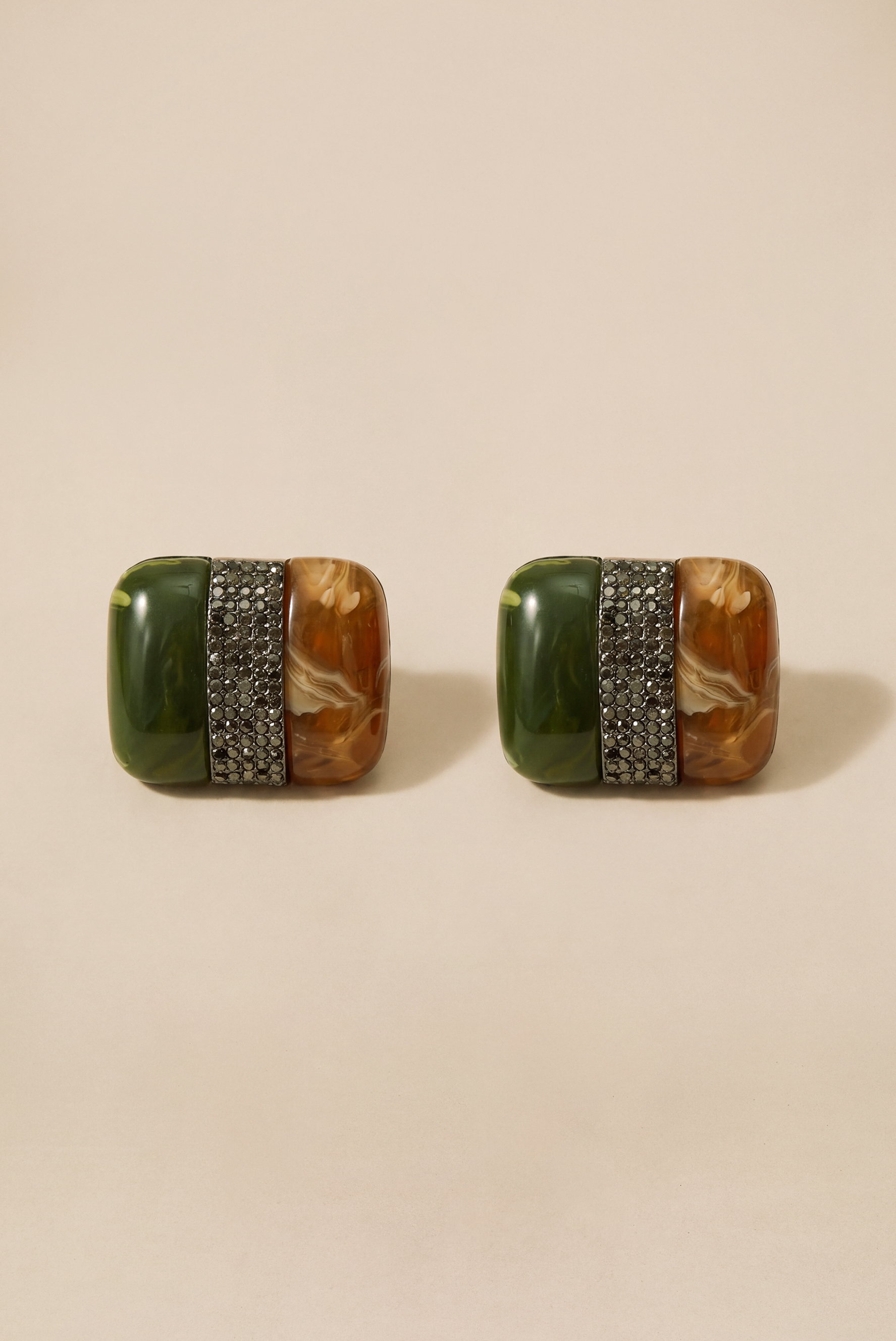 Color Block Resin Rectangular Earrings